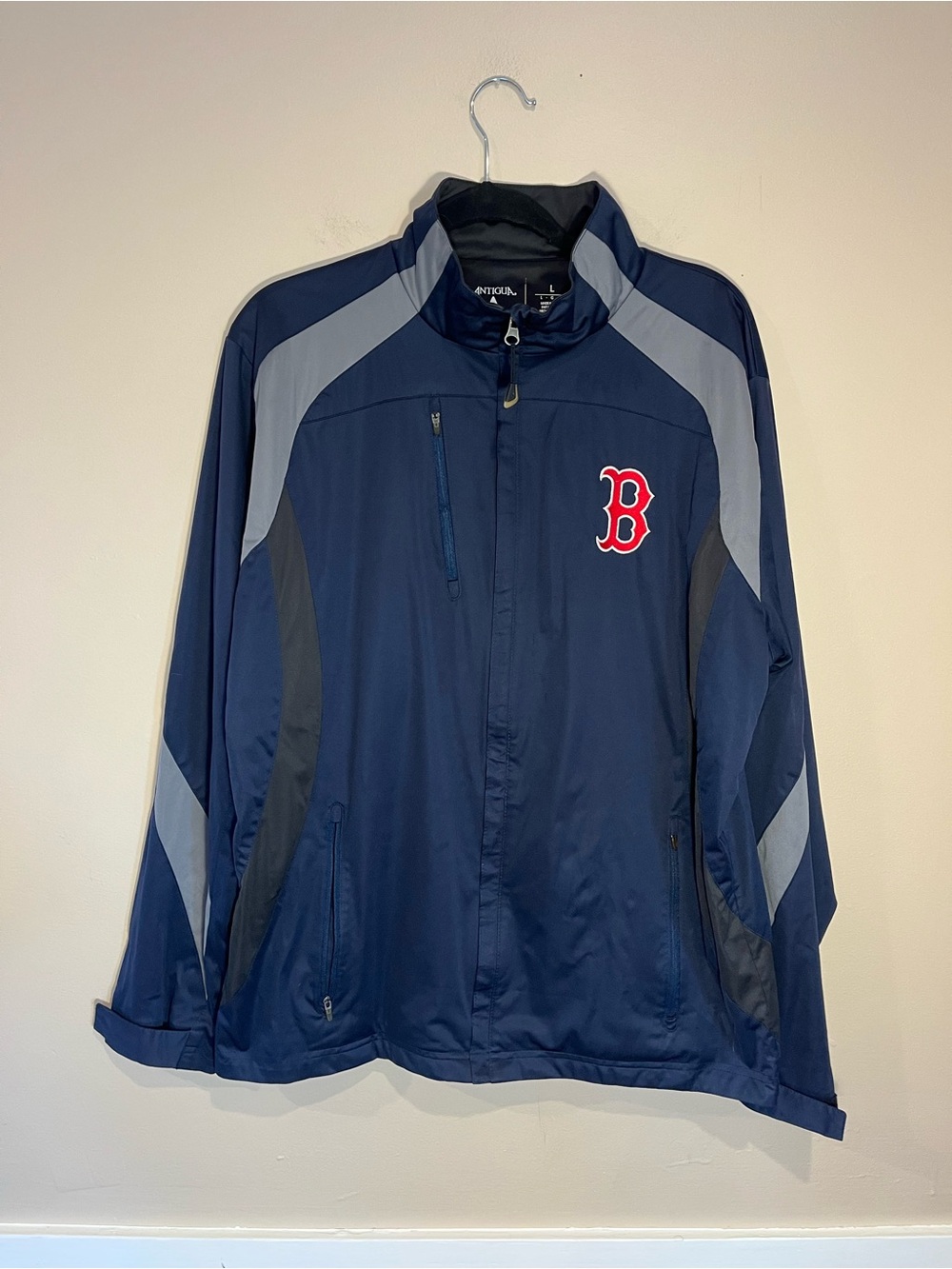 Boston Red Sox Antigua Mens Windbreaker Jacket size L MLB Full Zip